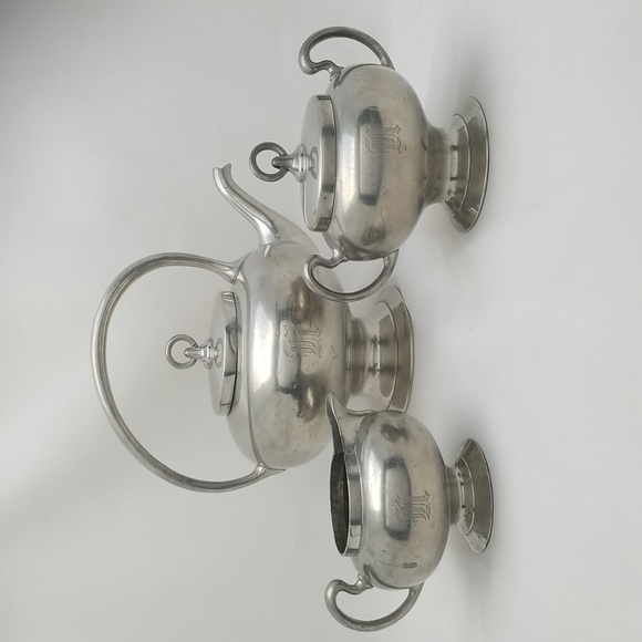 Art Deco Insico Pewter Tea Set - Picture 11 of 16